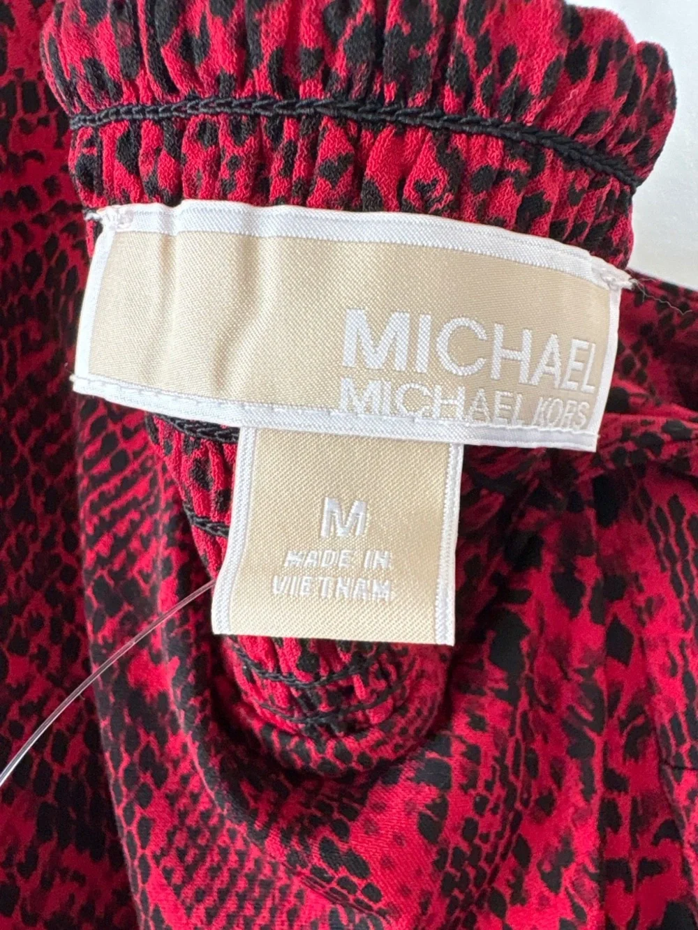 Michael Kors Red Snakeskin Pattern Maxi Dress
